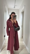 Bordo Fermuar Detaylı Poplin Ravi Elbise