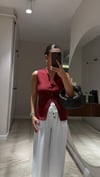 Bordo Gold Düğmeli Çelik Örme Triko Yelek 