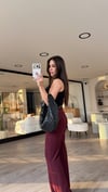 Bordo İspanyol Paça Kumaş Pantolon