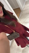 Bordo Kısa Kol Parçalı Kloş Elbise