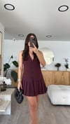 Bordo Pileli Marka Model Yelek Elbise