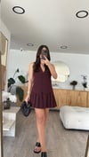 Bordo Pileli Marka Model Yelek Elbise