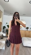 Bordo Pileli Marka Model Yelek Elbise