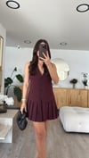 Bordo Pileli Marka Model Yelek Elbise
