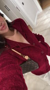 Bordo Polo Yaka Düğmeli Buklet Hırka 