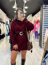 Bordo Renk Balıkçı Yaka Marka Model Elbise