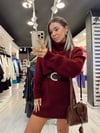 Bordo Renk Balıkçı Yaka Marka Model Elbise