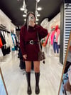 Bordo Renk Balıkçı Yaka Marka Model Elbise