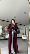 Bordo Şal Yaka Uzun Hırka 
