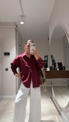 Bordo Tek Cepli Poplin Kumaş Ravi Gömlek 
