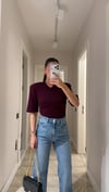 Bordo V Yaka Vatkalı Marka Model Bodysuit