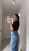Bordo V Yaka Vatkalı Marka Model Bodysuit