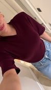 Bordo V Yaka Vatkalı Marka Model Bodysuit