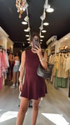 Bordo Volanlı Kolsuz Mini Dilvin Elbise 