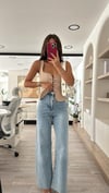 Buz Mavi Arka Cep Detalı Bol Paça Marka Model Jean