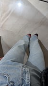 Buz Mavi Taşlamalı Geomatrik Desenli Marka Model Jean 