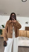 Camel Cep Detaylı Kısa Kaşe Marka Model Ceket 