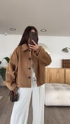 Camel Cep Detaylı Kısa Kaşe Marka Model Ceket 
