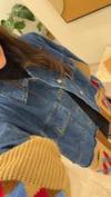 Camel Denim Detaylı Baklava Desen Hırka 