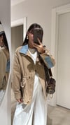 Camel Denim Detaylı Ön Düğmeli Trenç