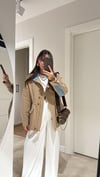 Camel Denim Detaylı Ön Düğmeli Trenç