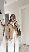 Camel Denim Detaylı Ön Düğmeli Trenç