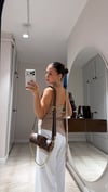 Camel Fularlı Straplez Triko Bluz