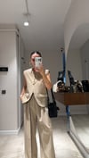Camel Ön Düğmeli Yelek Pantolon Takım