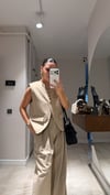 Camel Ön Düğmeli Yelek Pantolon Takım