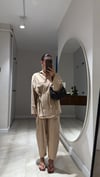 Camel Önden Bağlamalı Şalvar Pantolon Takım