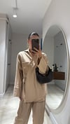 Camel Önden Bağlamalı Şalvar Pantolon Takım