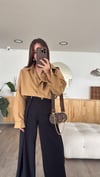 Camel Oversize Poplin Gömlek
