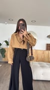 Camel Oversize Poplin Gömlek