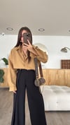 Camel Oversize Poplin Gömlek