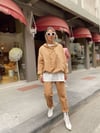 Camel Poplin Kumaş Kapşonlu Sweat