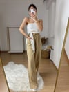 Camel Rengi Üstten Cepli Bol Paça Pantolon