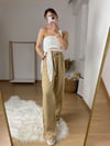 Camel Rengi Üstten Cepli Bol Paça Pantolon