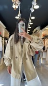 Camel Renk Balon Kol Oversize Ceket 