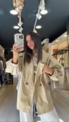 Camel Renk Balon Kol Oversize Ceket 