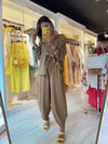 Camel Renk Keten Şalvar Pantolon