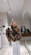 Camel Siyah Leopar Desen Sakallı Kazak
