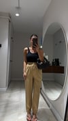 Camel Yan Fermuarlı Beli Lastikli Dilvin Pantolon