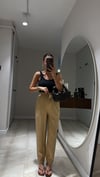 Camel Yan Fermuarlı Beli Lastikli Dilvin Pantolon