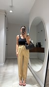 Camel Yan Fermuarlı Beli Lastikli Dilvin Pantolon