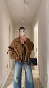 Camel Yarasa Kol Oversize Süet Ceket 