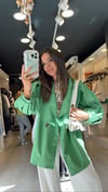Çimen Yeşili Balon Kol Oversize Ceket