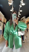 Çimen Yeşili Balon Kol Oversize Ceket