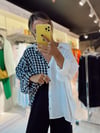 Ekose Siyah Oversize Gömlek