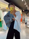 Ekose Siyah Oversize Gömlek
