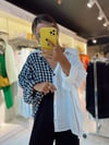 Ekose Siyah Oversize Gömlek